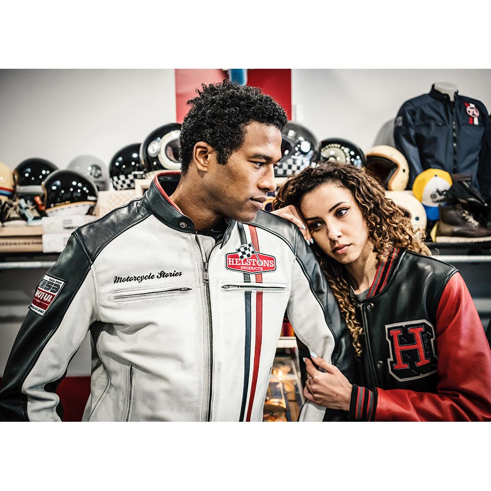 Helstons - Blouson Jay Motul Noir / Blanc