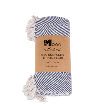Saxa plaid blauw L170xB130 cm