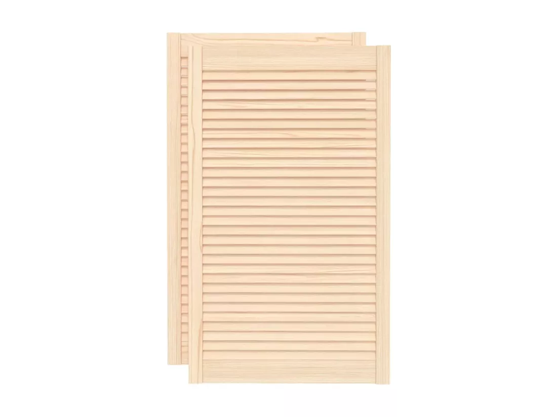 Portes d'armoire à persiennes 2 pcs 99,3x59,4 cm pin massif