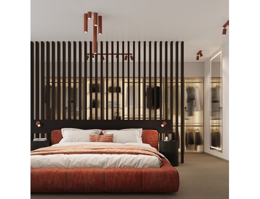 SOLLUX LIGHTING - Plafonnier karbon 4 rouge ocre