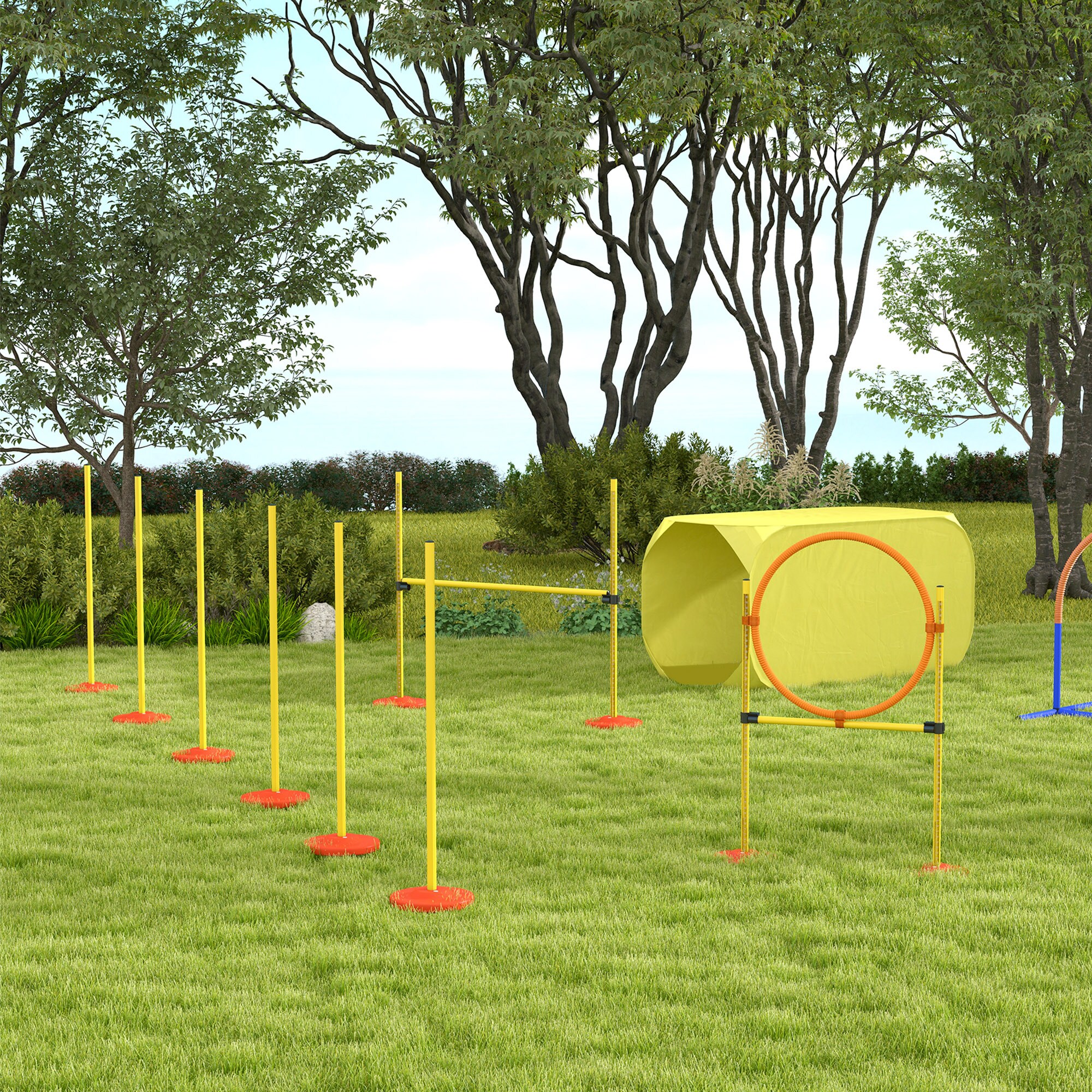 PawHut Agility Set für 4 verschiedene Trainingsvarianten gelb