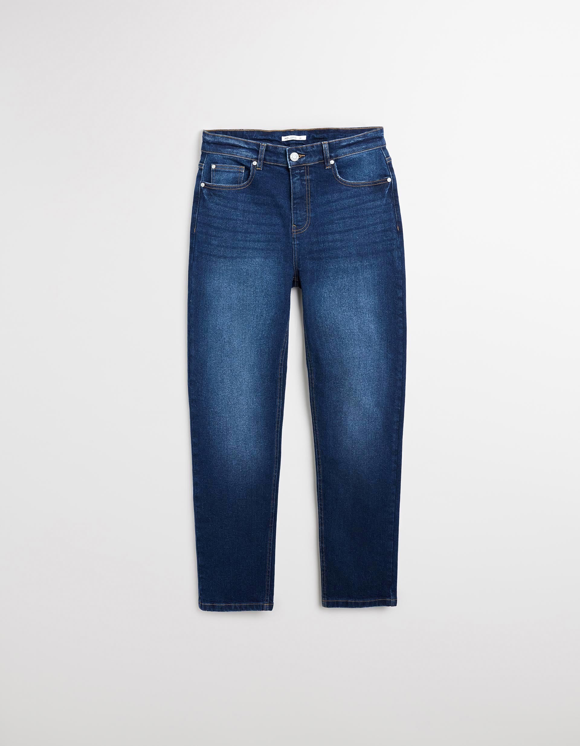 Calças de Ganga 'Tapered Mom Fit', Mulher, Azul Escuro