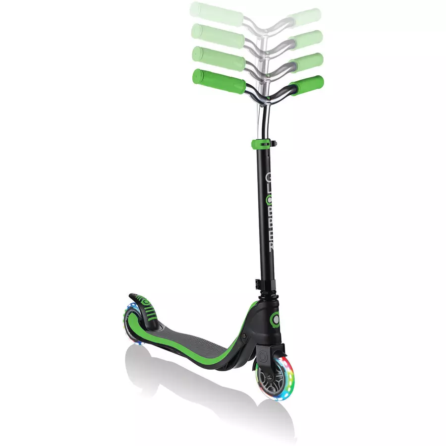GLOBBER Scooter FLOW 125 LIGHTS lime grün, mit Leuchtrollen