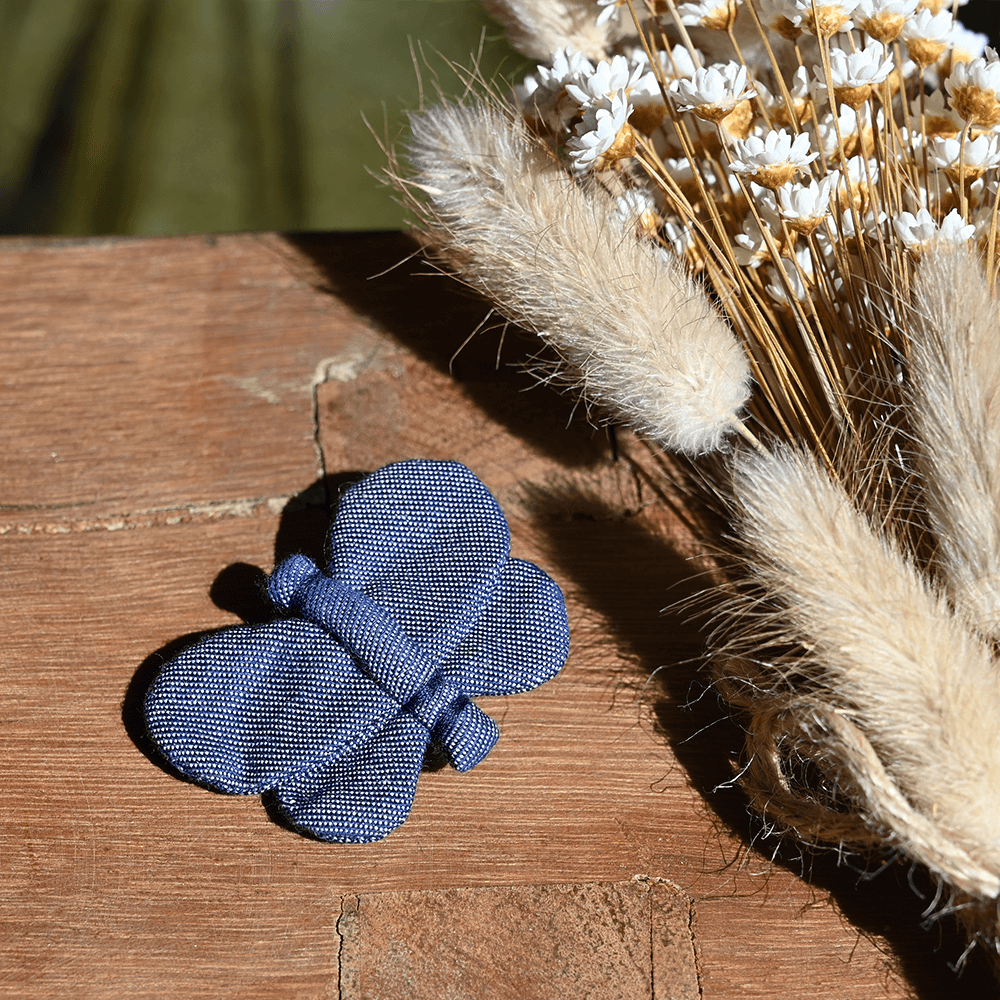 Barrette Petit Papillon Jean Fin