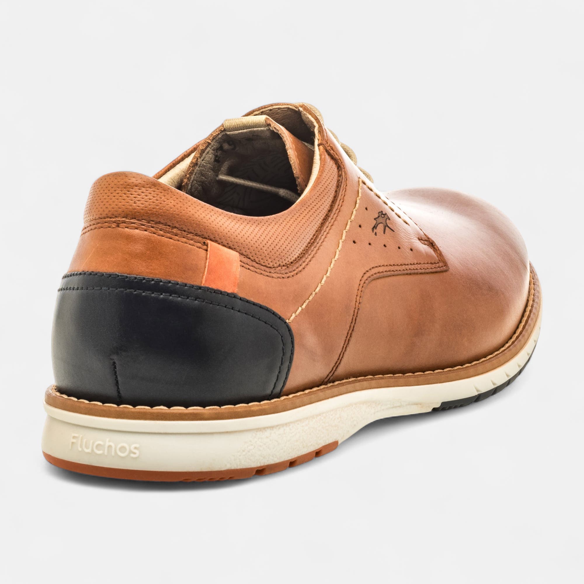 Derbies pieds sensibles Homme en cuir cognac