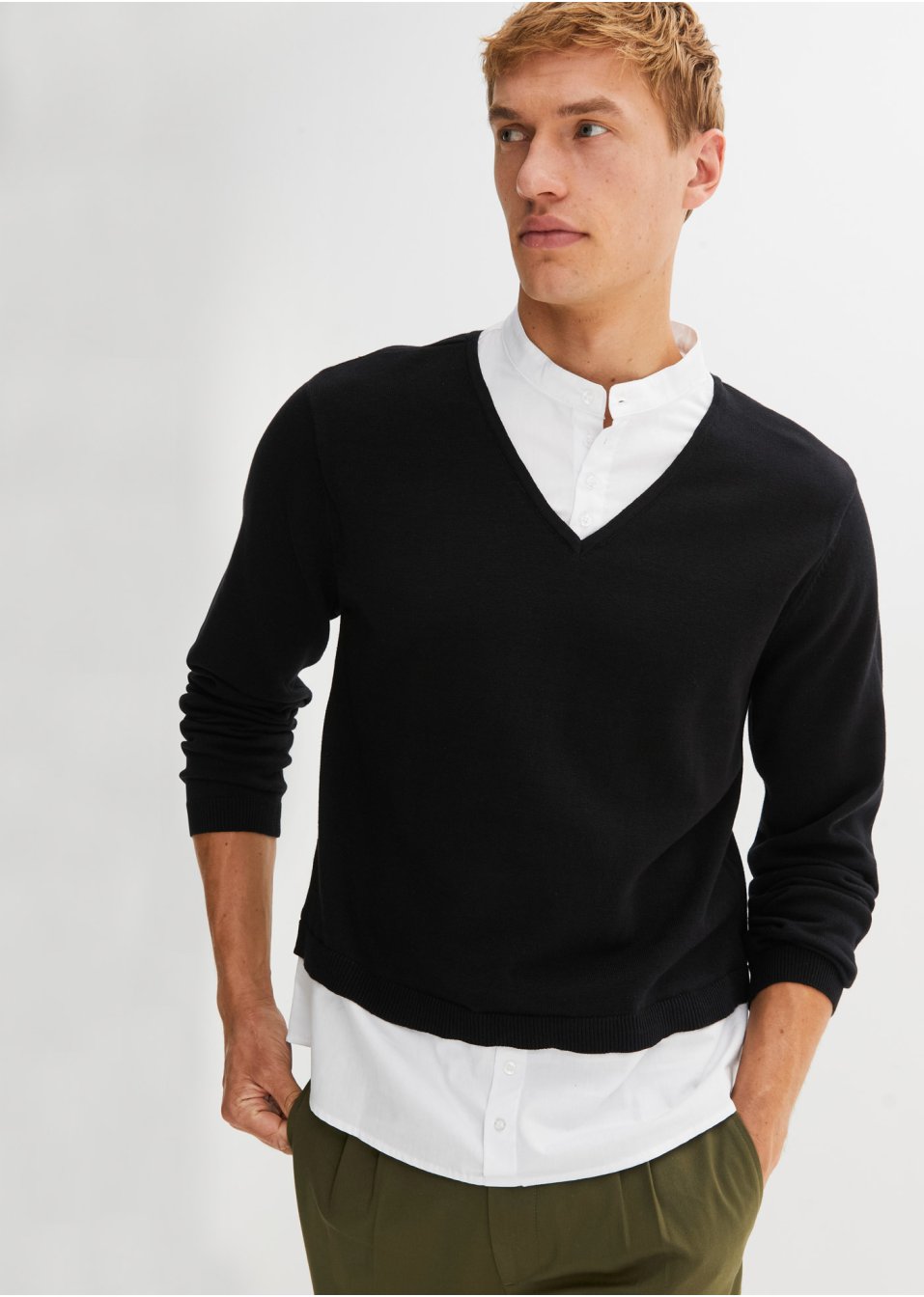 Pull à empiècement chemisier