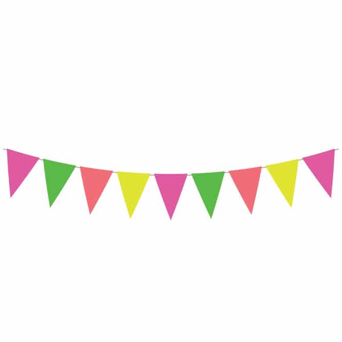 Partygirlande - Wimpelkette - neon - ca. 2,3 m