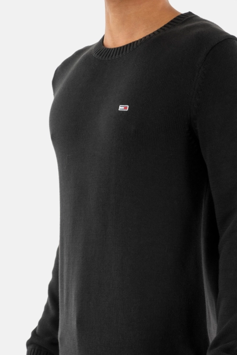 Pull leger tommy jeans slim essntls bds black
