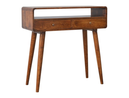 ARTISAN FURNITURE - Table console courbée en châtaignier