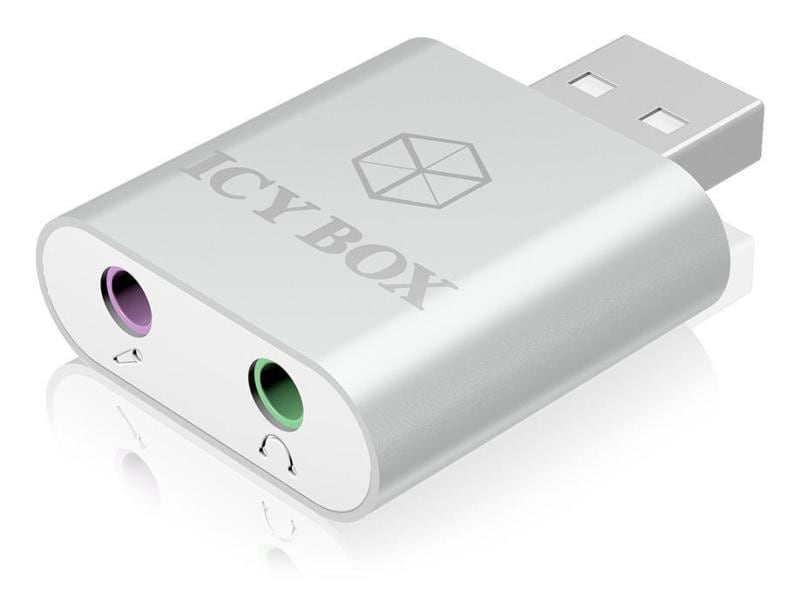 ICY BOX Soundkarte Adapter IB-AC527 USB 2.0 USB zu Mikrofon und Kopfhörer Adapter