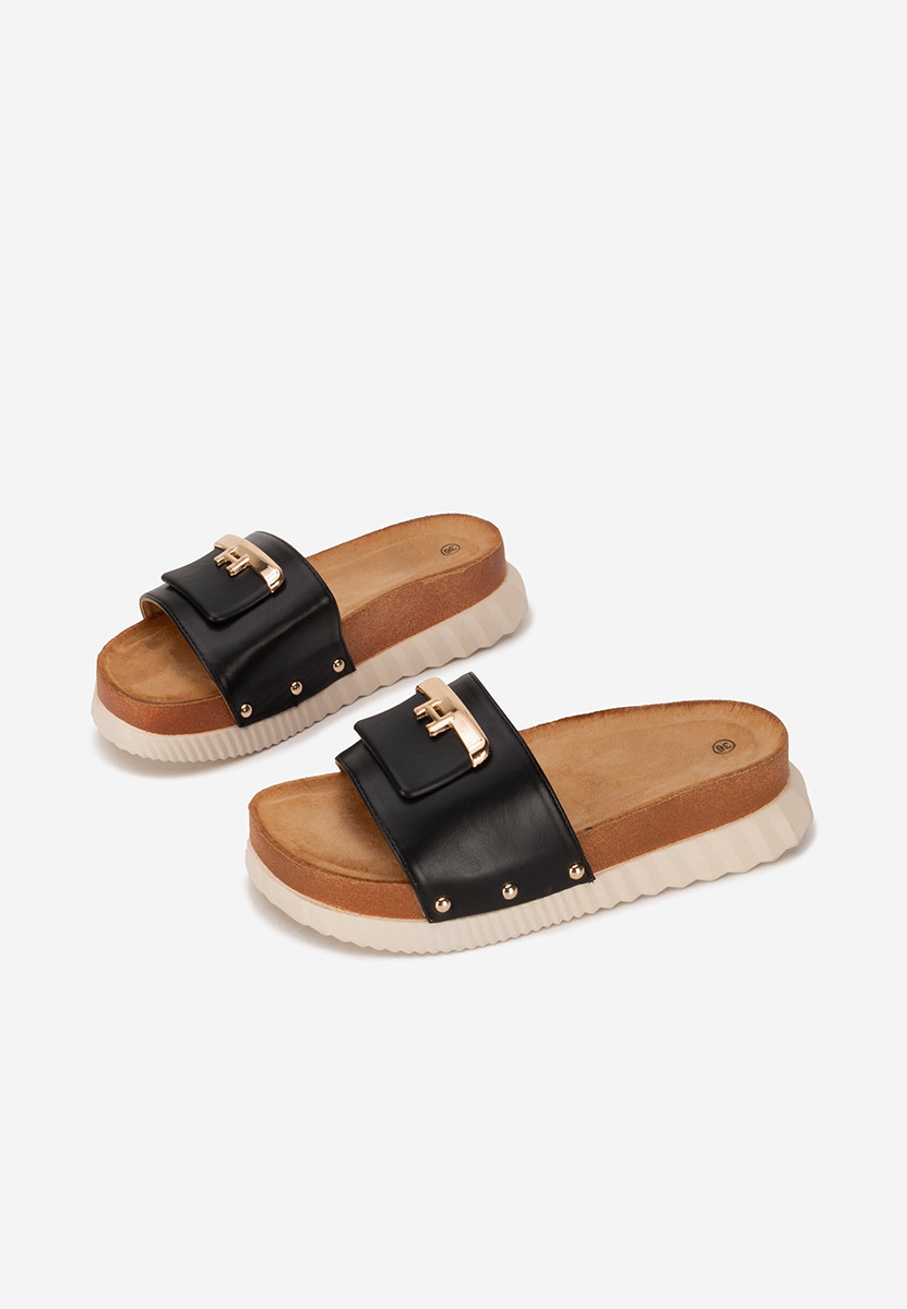 Mules à plateforme noirs Kammy