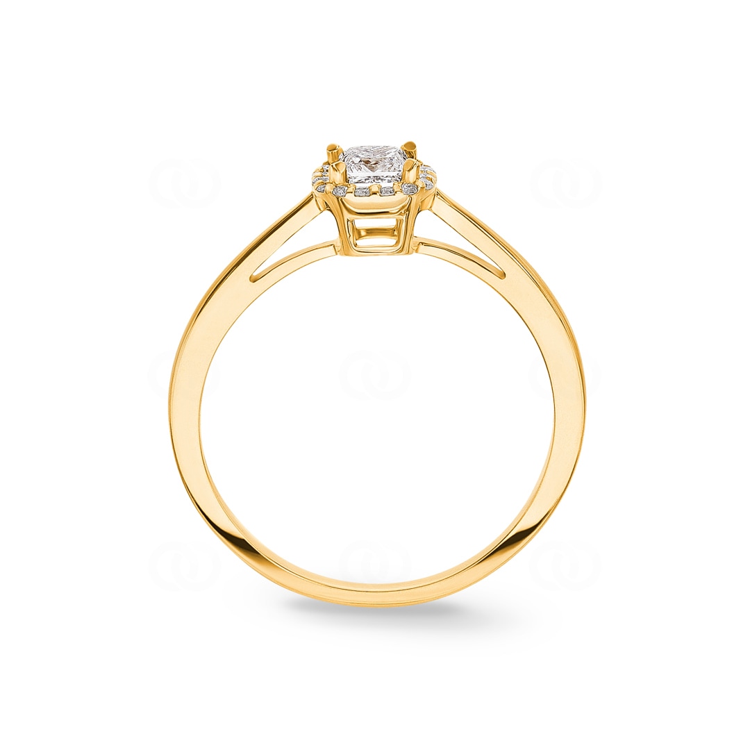 Verlobungsring 750/18 K Gelbgold mit Diamanten 0.32ct H/si