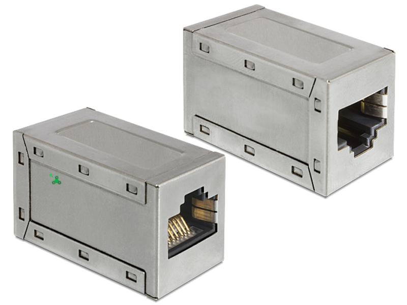 Delock Kupplung RJ45 Cat.6A 10Gps geschirmt, 1 Stück RJ45 Kupplung