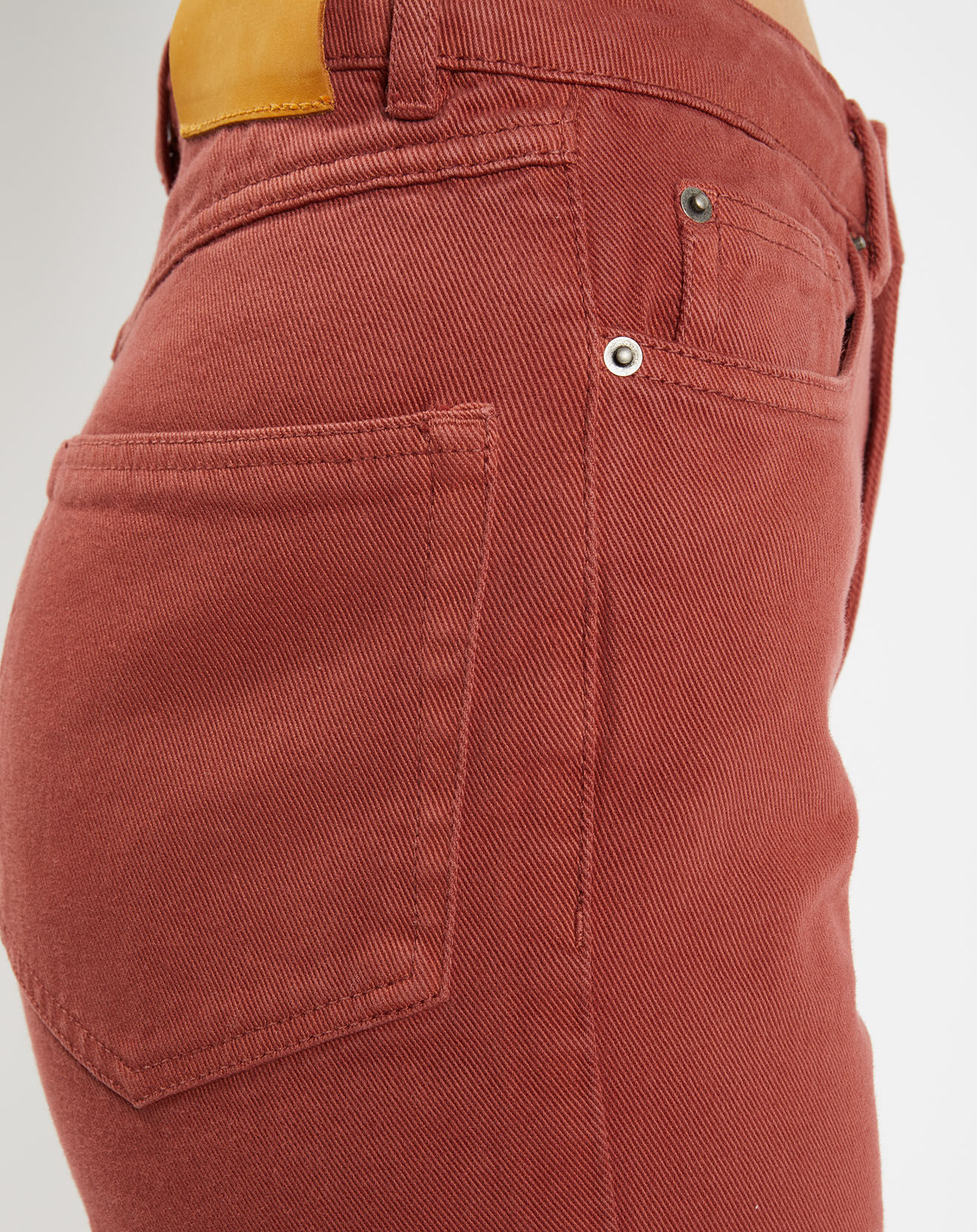 Galeries Lafayette Jean délavé en Toile de coton 7/8 marron