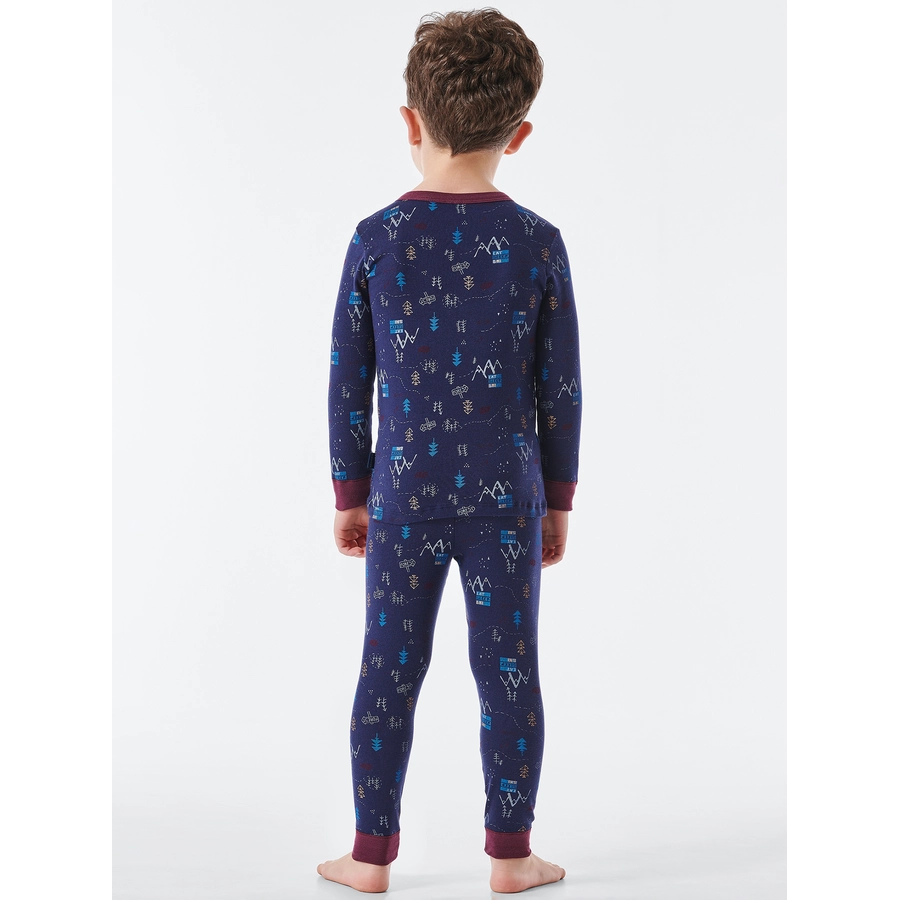 Schiesser Pyjama Wild Animals dunkelblau