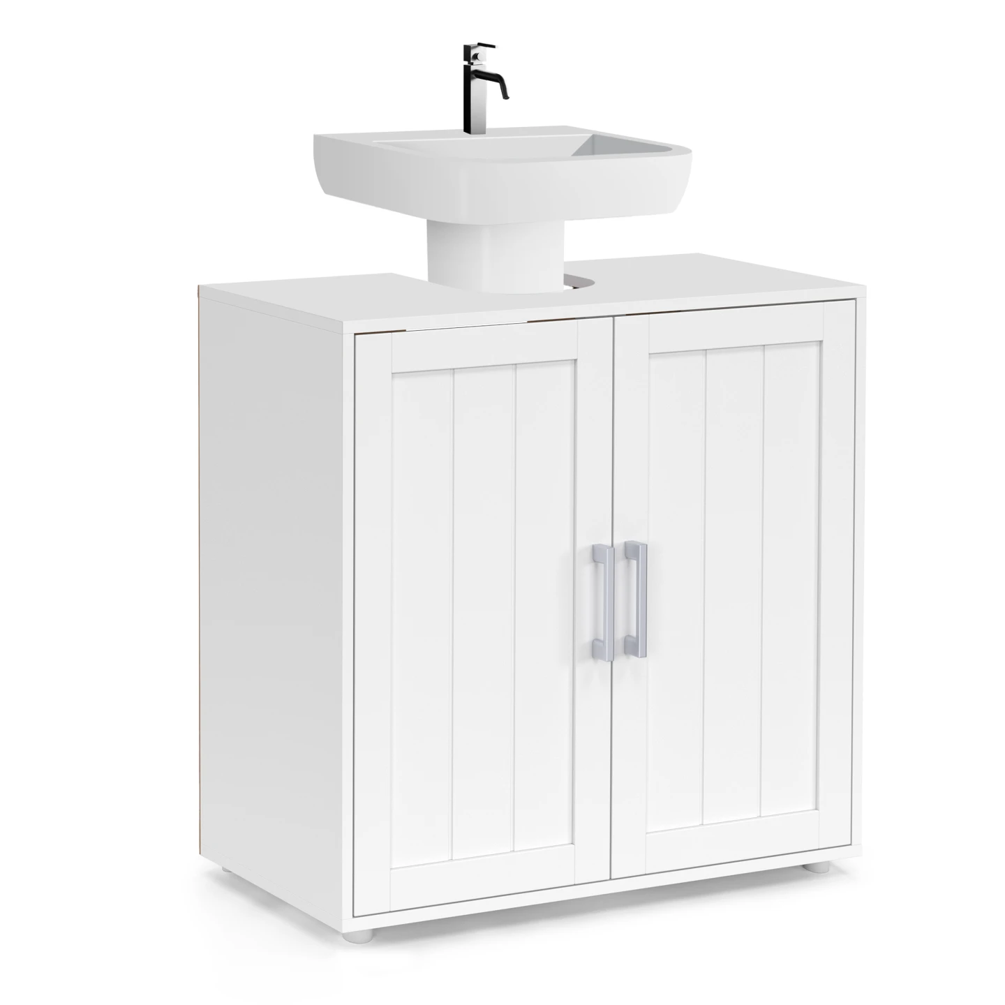 Meuble sous-lavabo salle de bain WALDO bois blanc