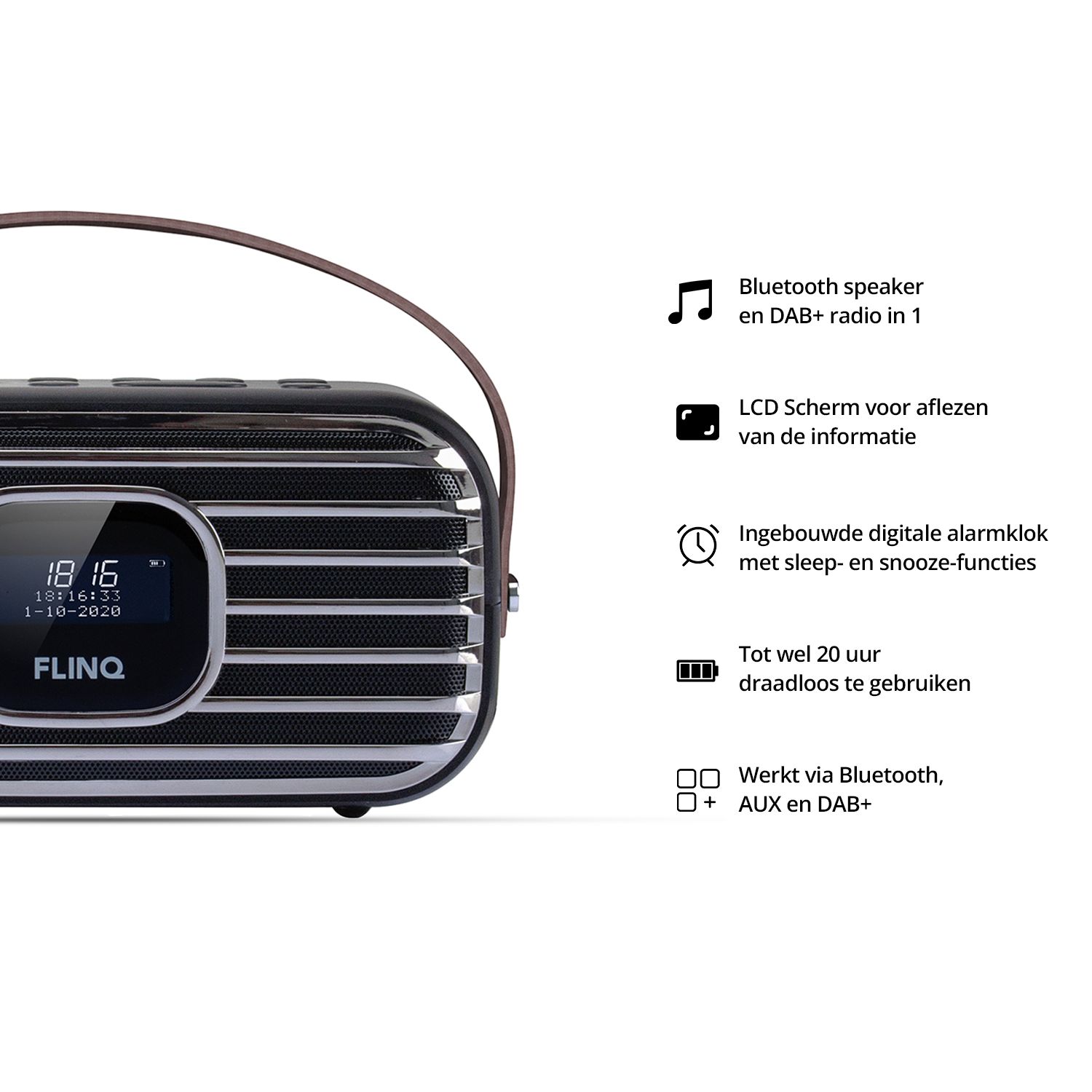FlinQ DAB+ camping radio - draadloos