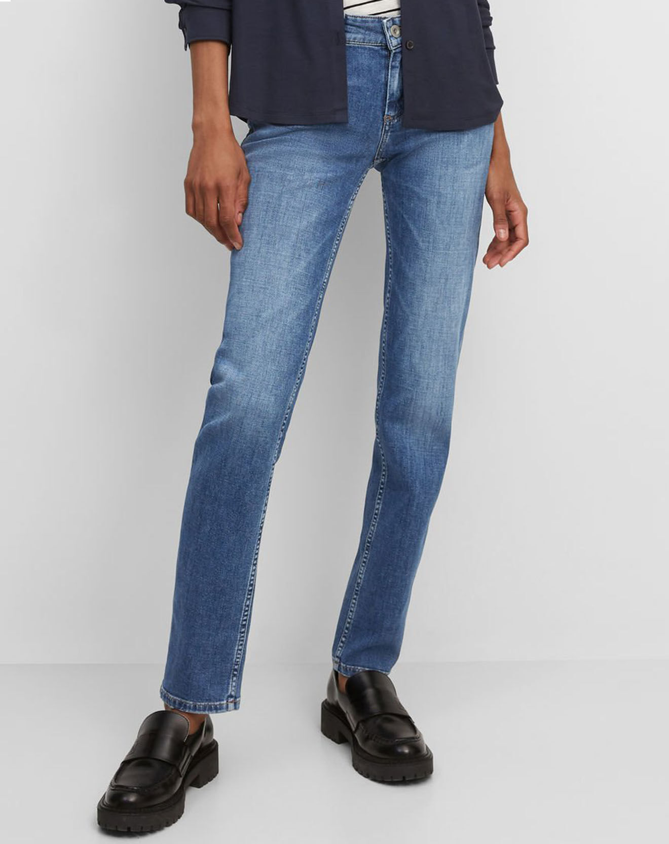 Marc O'Polo Jean droit en Coton extensible Alby bleu moyen
