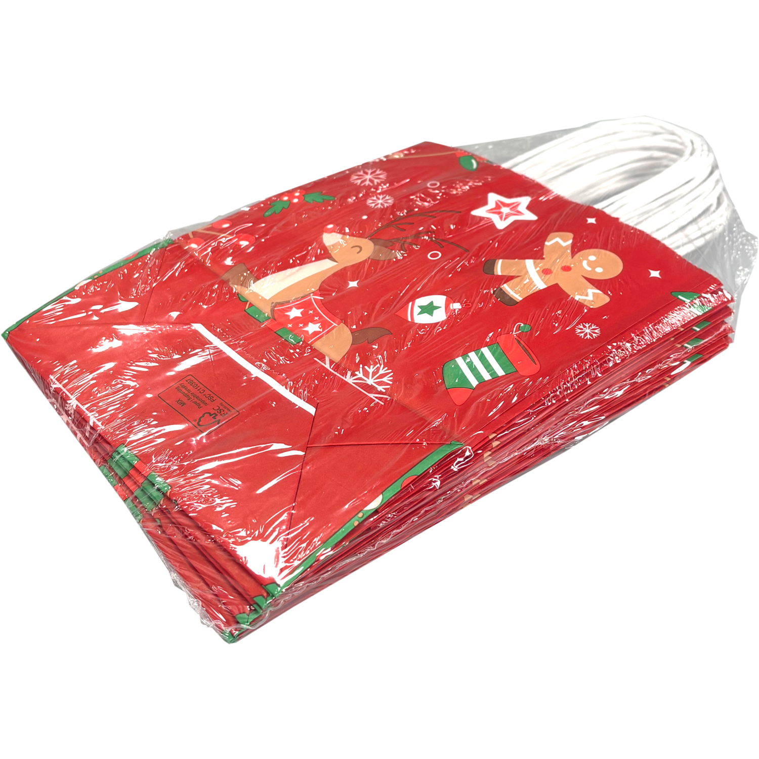 Tas, Hert, Papier, gedraaid papieren koord, 18x 8x22cm, draagtas, rood