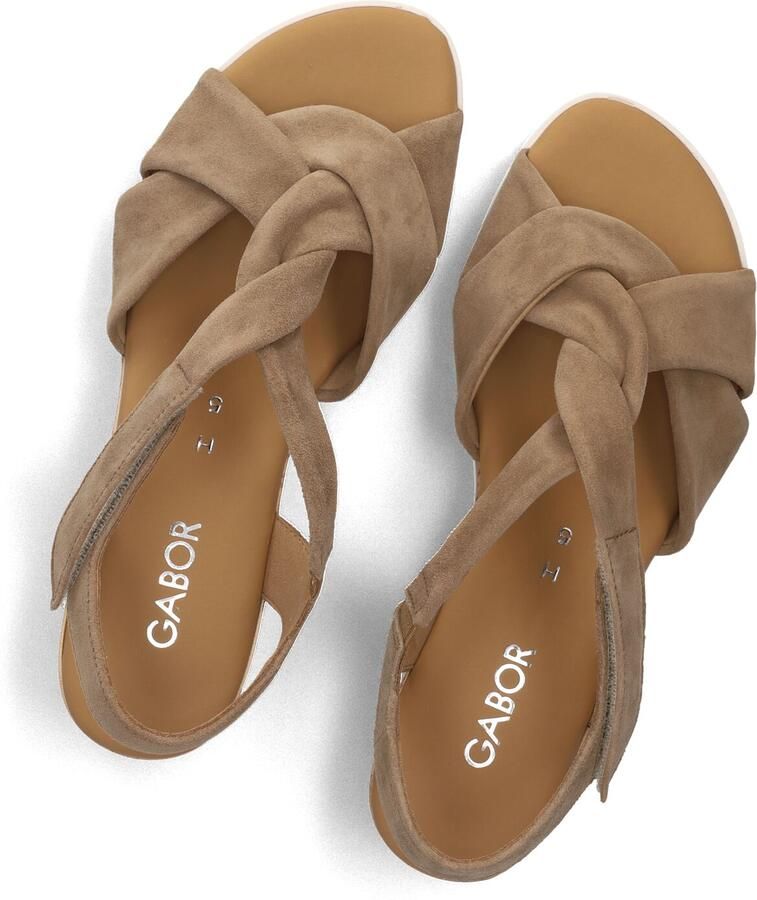 Gabor 761 Sandalen Met Sleehak Dames Taupe