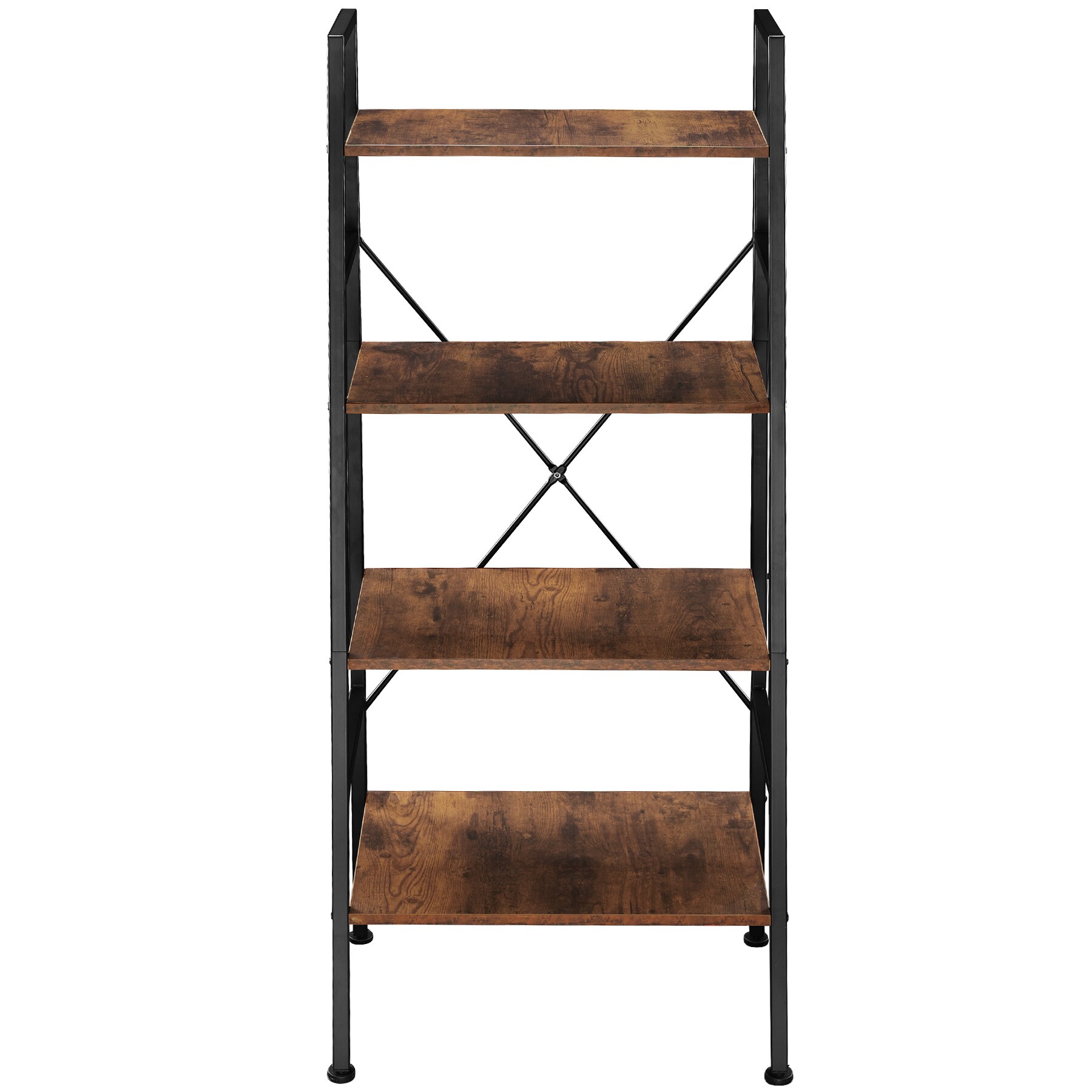 tectake® Leiterregal, Industrial Style, mit 4 Ebenen, inklusive Kippschutz, 57,5 x 35,5 x 139 cm