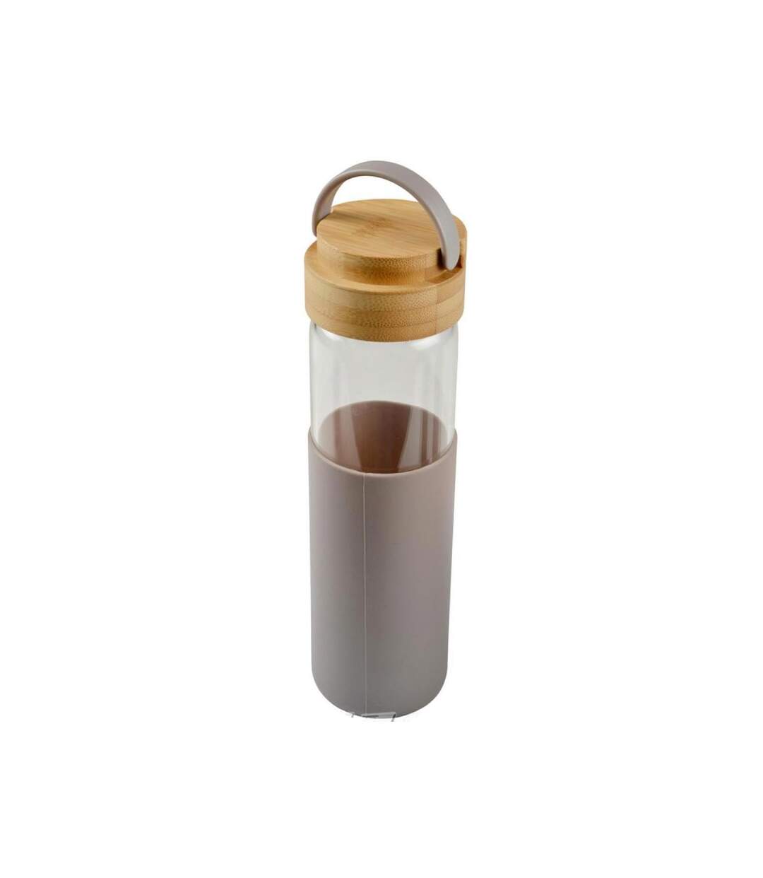 Paris Prix - Gourde Bouteille En Verre silicone 0,6l Taupe