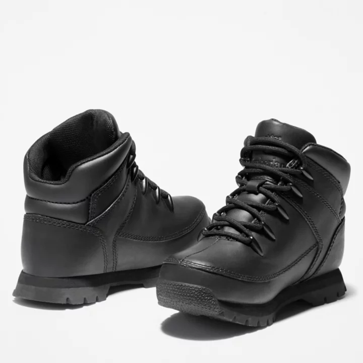Bota de caminhada Euro Sprint para crianças na cor preta.