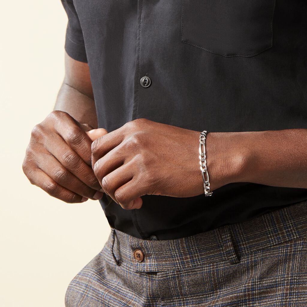 Bracelet Vivian Maille Alternee 1/3 Argent Blanc