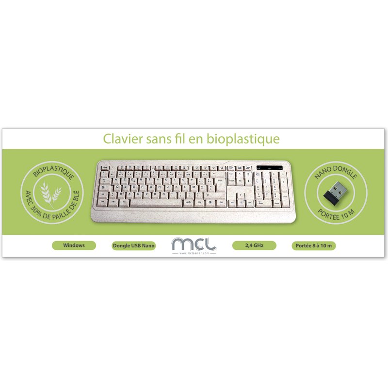 MCL MP1B99AACK305WBIB clavier Universel RF sans fil AZERTY Français Beige