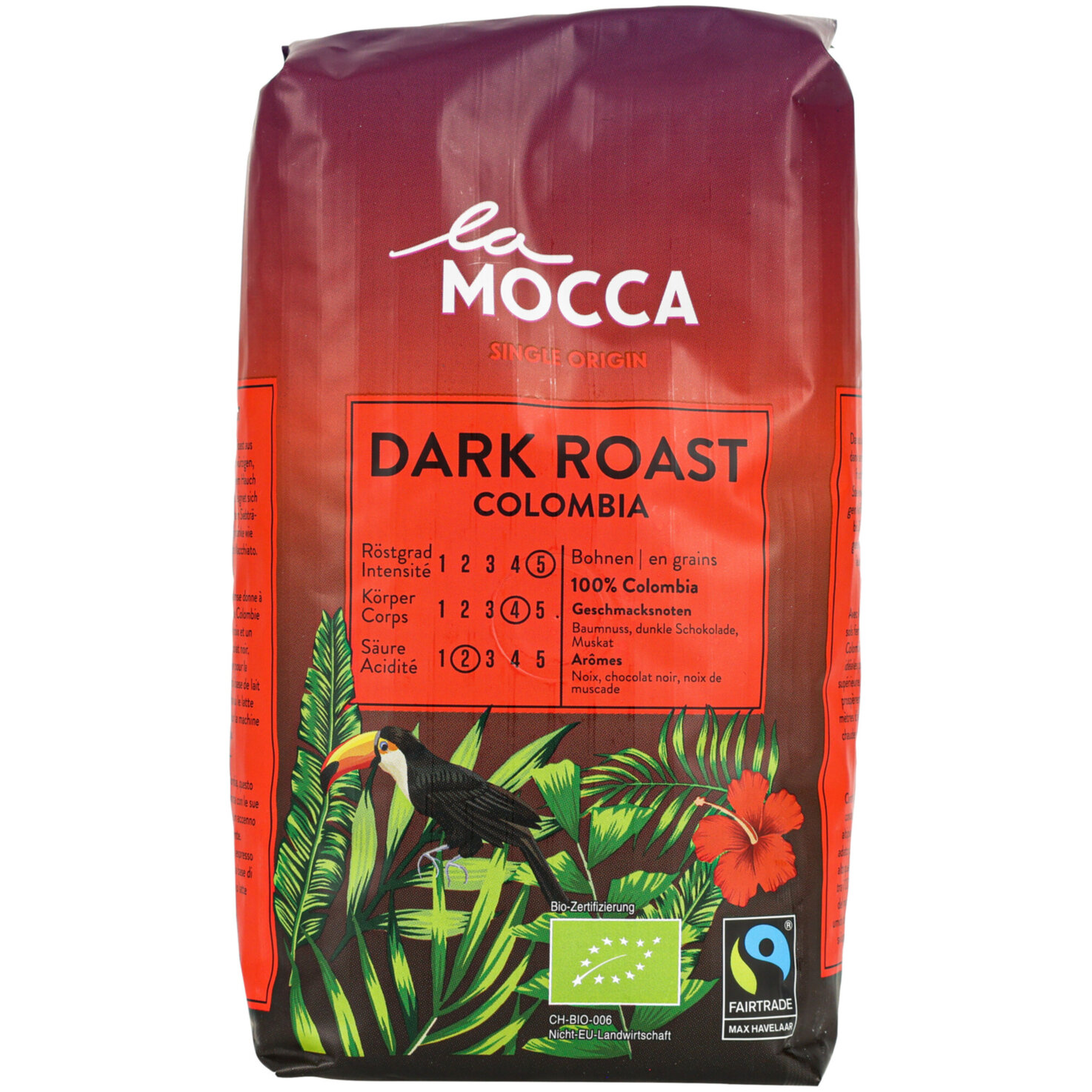 La Mocca Bio Fairtrade Bohnenkaffee Dark Roast