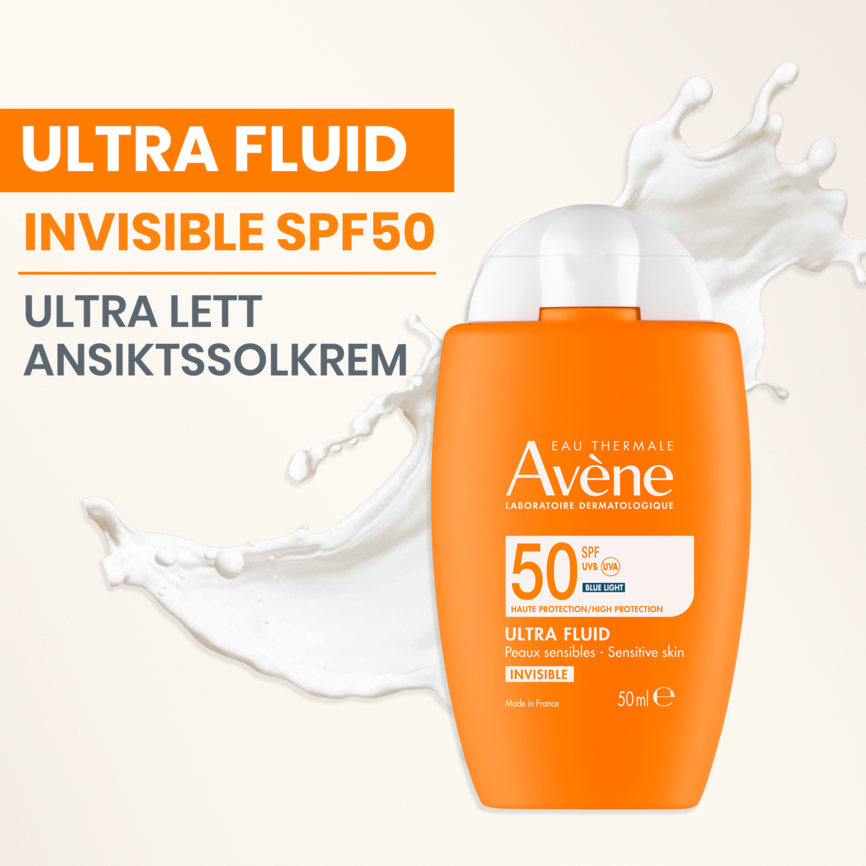 Avène Ultra Fluid Invisible ansiktssolkrem SPF50 50 ml