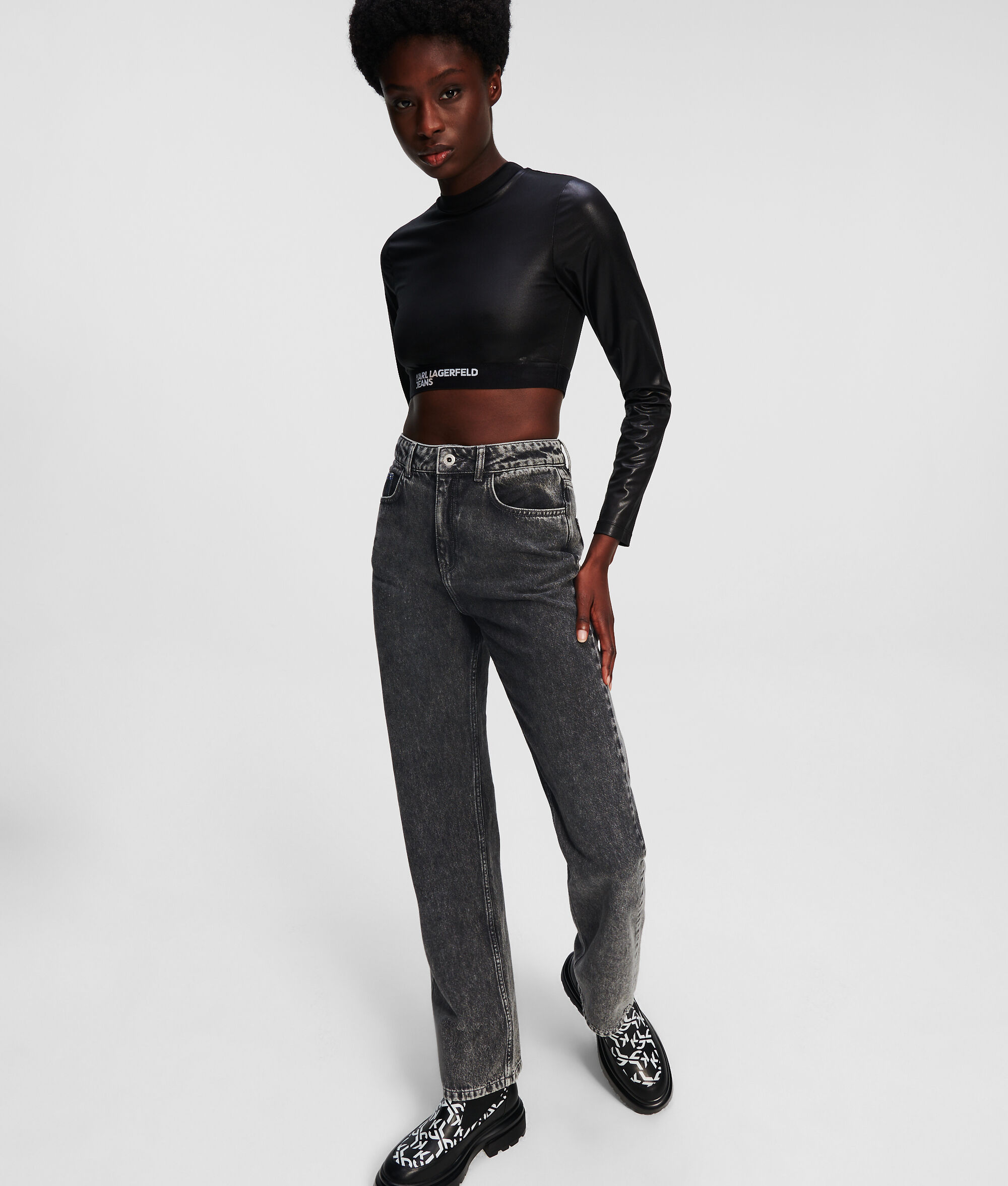 JEAN DROIT KLJ TAILLE HAUTE DÉCHIRÉ