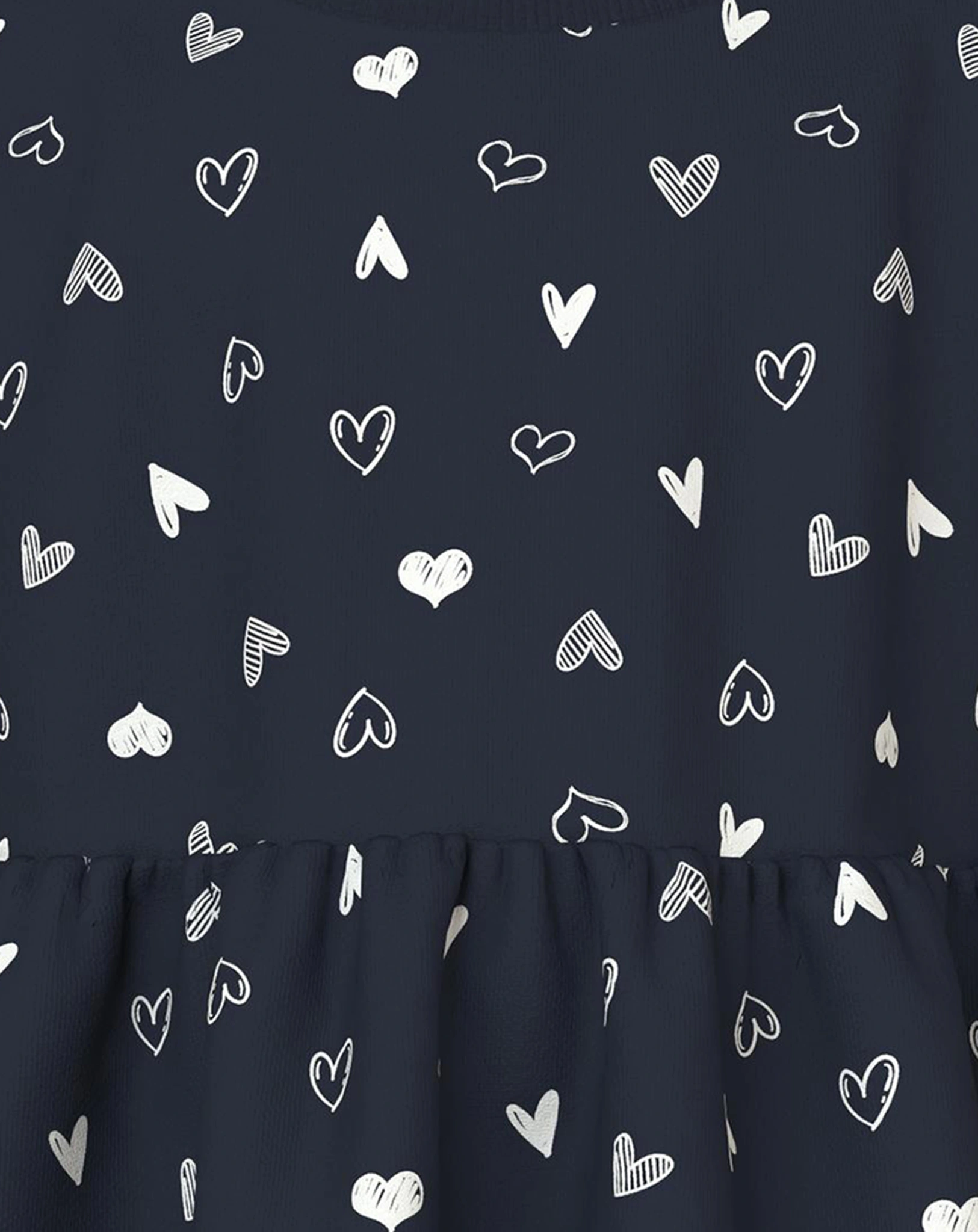 Langarmkleid NMFVILUBA HEARTS in dark sapphire