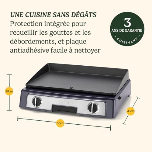 Cuisinart 3 en 1 Grilleur, gaufrier et omelette| Grilleur de sandwichs, presse à panini, crêpière Grilleur électrique | Plaques amovibles et interchangeables antiadhésives | moins d'huile | 210°C | : Cuisine et Maison