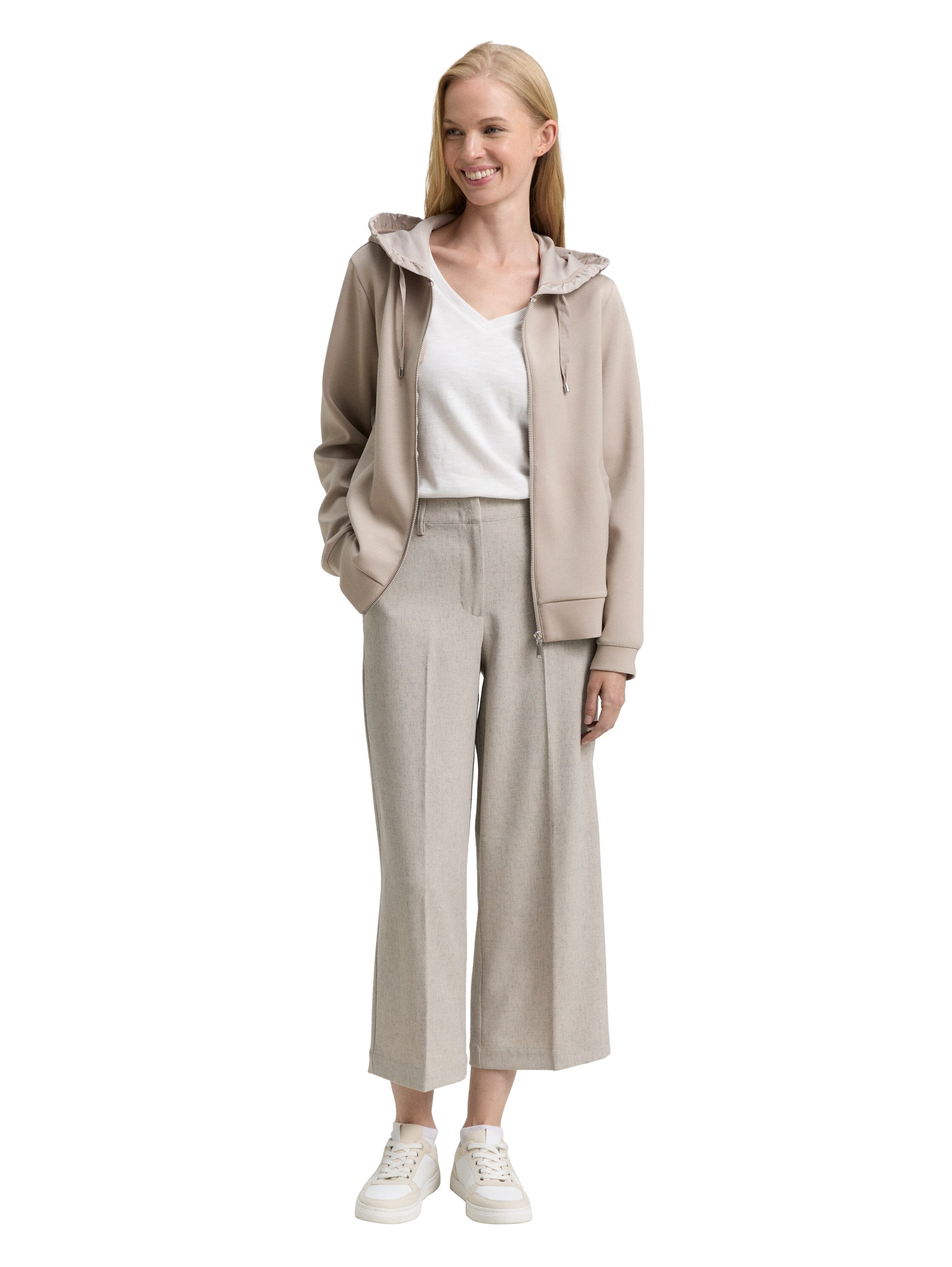 TOM TAILOR Kapuzensweatjacke , mit Viskose und Stretch