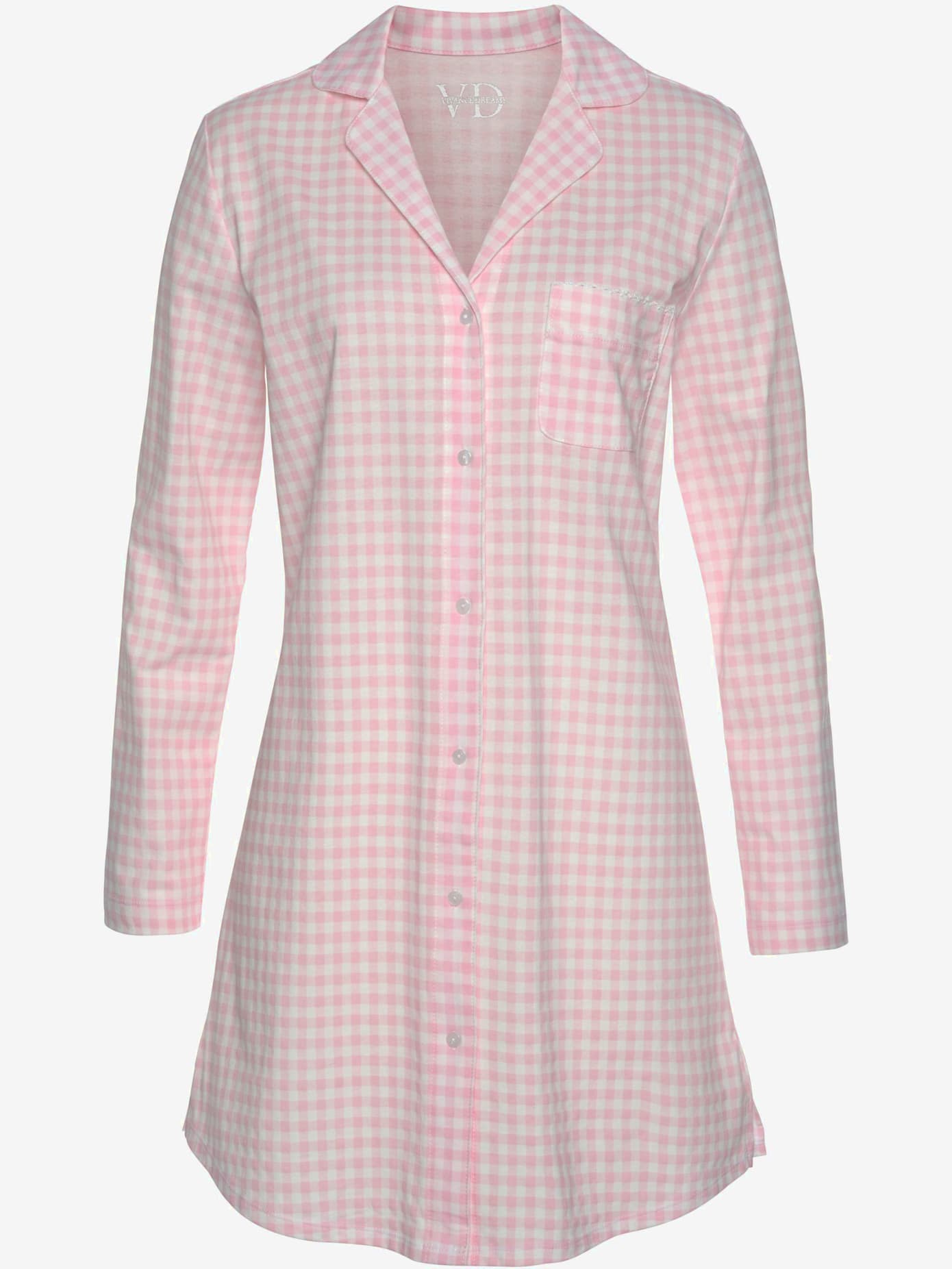 Chemise de nuit, col à revers et poche poitrine