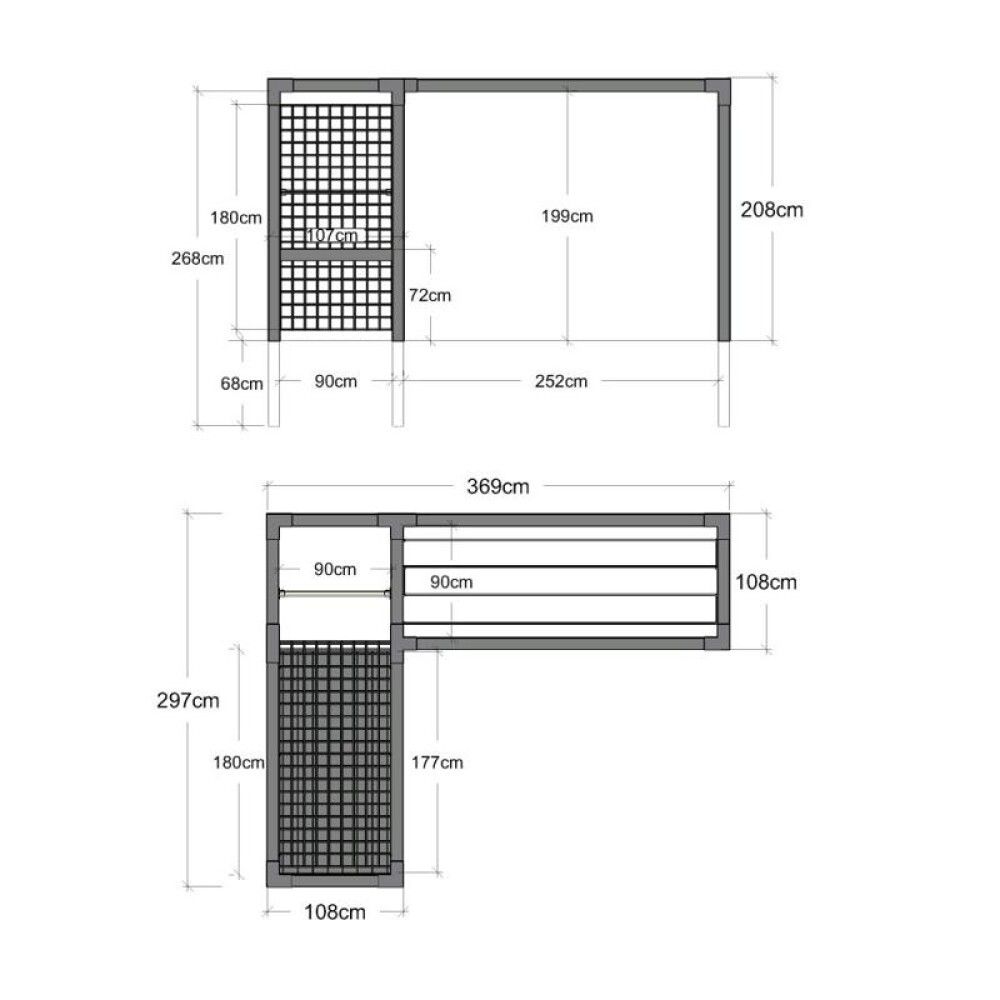 UTEGYM PLUS DAYLIFE MED TØRKESTATIV/ESPALIER/BORD SVART