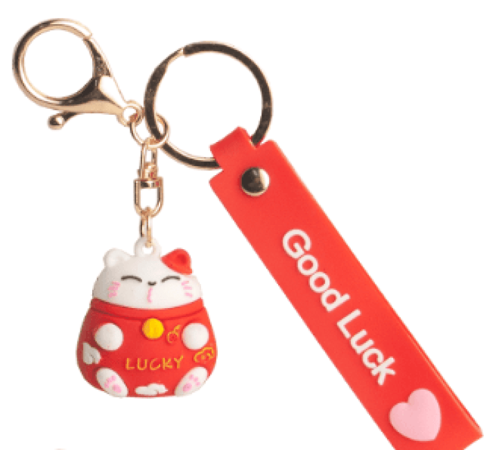 Sleutelhanger Gelukskat Rood