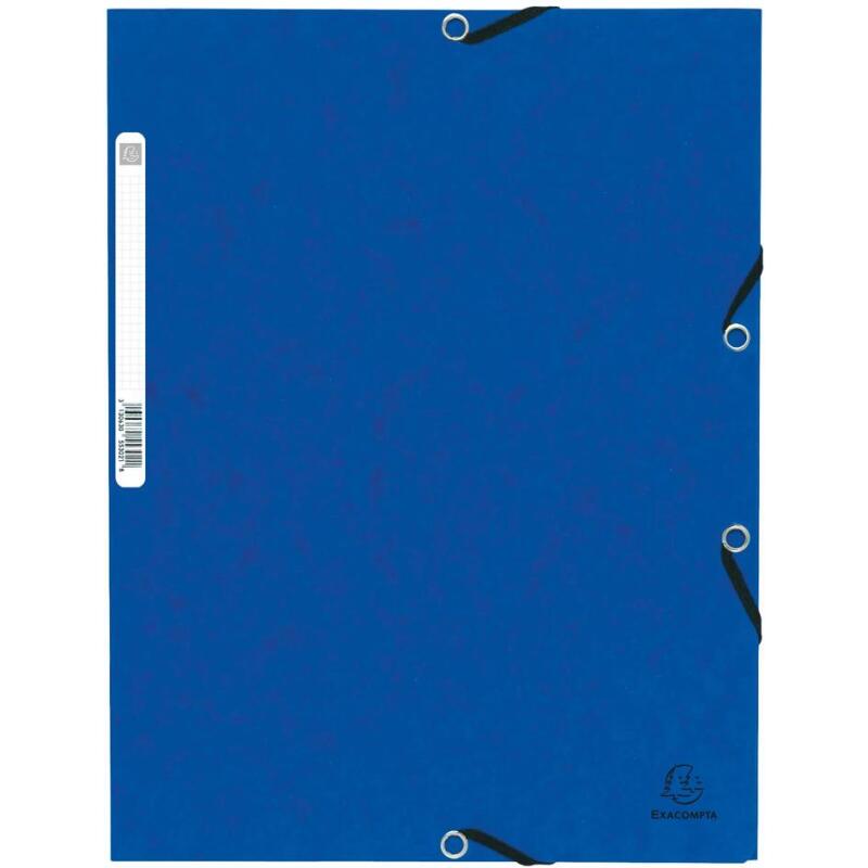 Chemise à élastique 3 rabats carte lustrée 355gm2 - A4 - Couleurs assorties