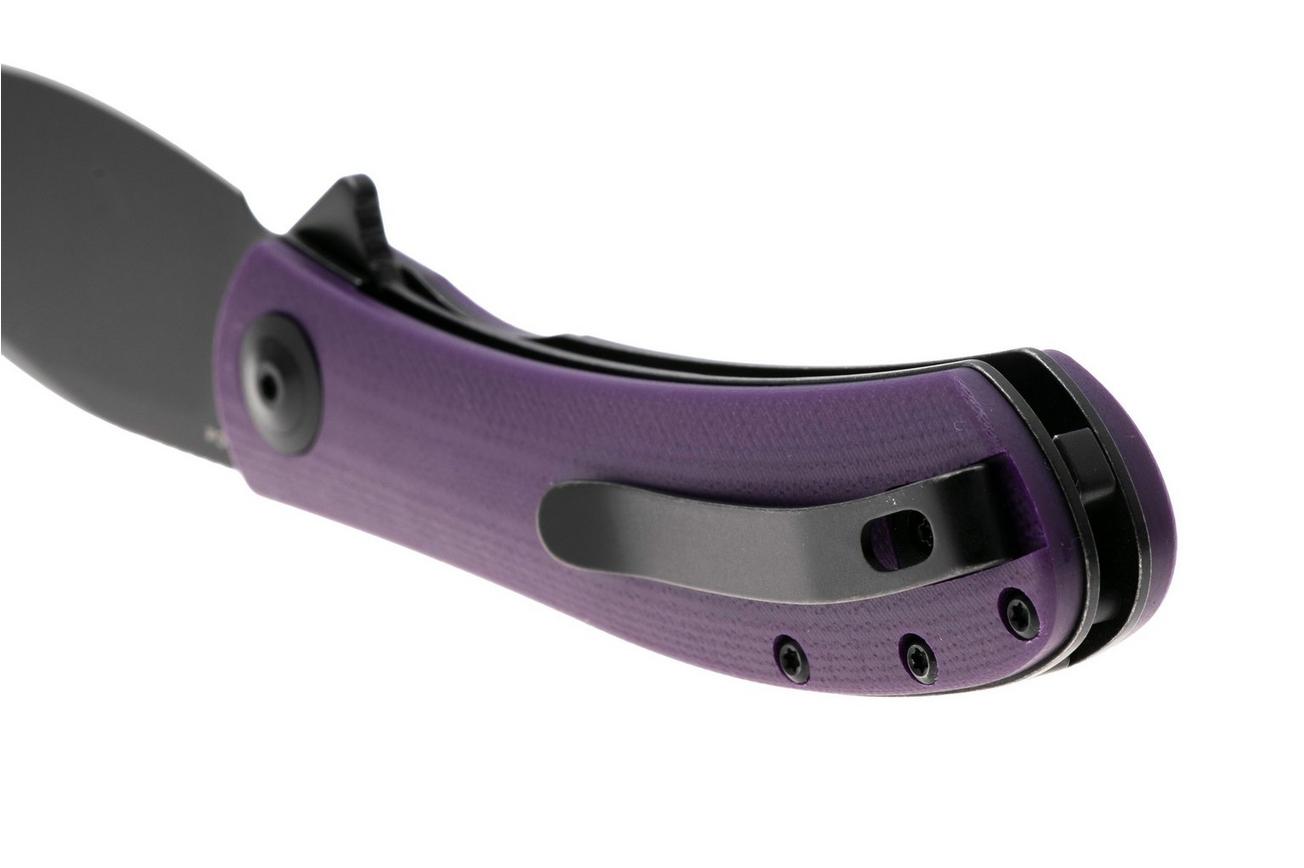 Trollsky Knives Mandu Evo MTE014 Blackwashed MagnaCut, Purple G10, zakmes, Michael Trollsky design