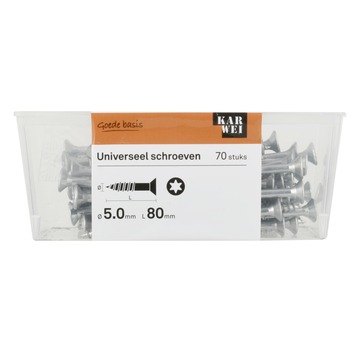 KARWEI unischroef platkop verzinkt 5x80 mm (70 stuks)