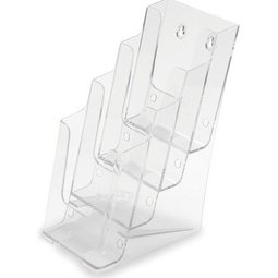 Porte brochure 4 cases format 1/3 A4 transparent