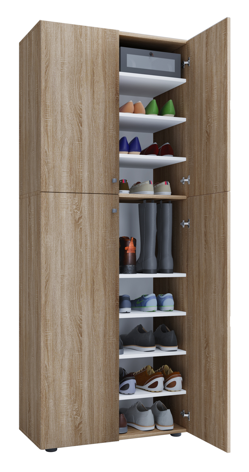 Schuhschrank LONA XXL - Sonoma Eiche - 4 Türen
