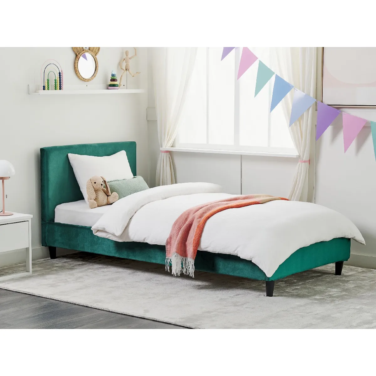 Beliani FITOU - Velours vert foncé