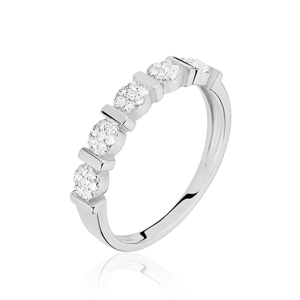 Bague Pastille Or Blanc Diamant