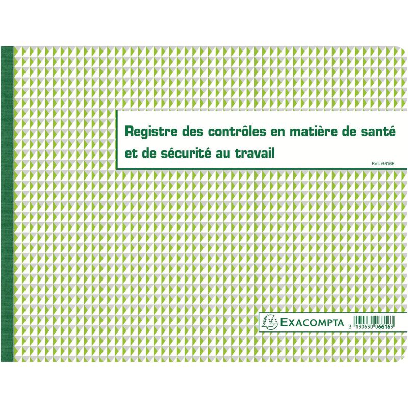 Registre imprimé contrôle de sécurité Exacompta 6616E - 24 x 32 cm 20 pages