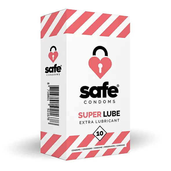 SAFE kondomer, Super Lube Extra Lubricant - 10 stk.