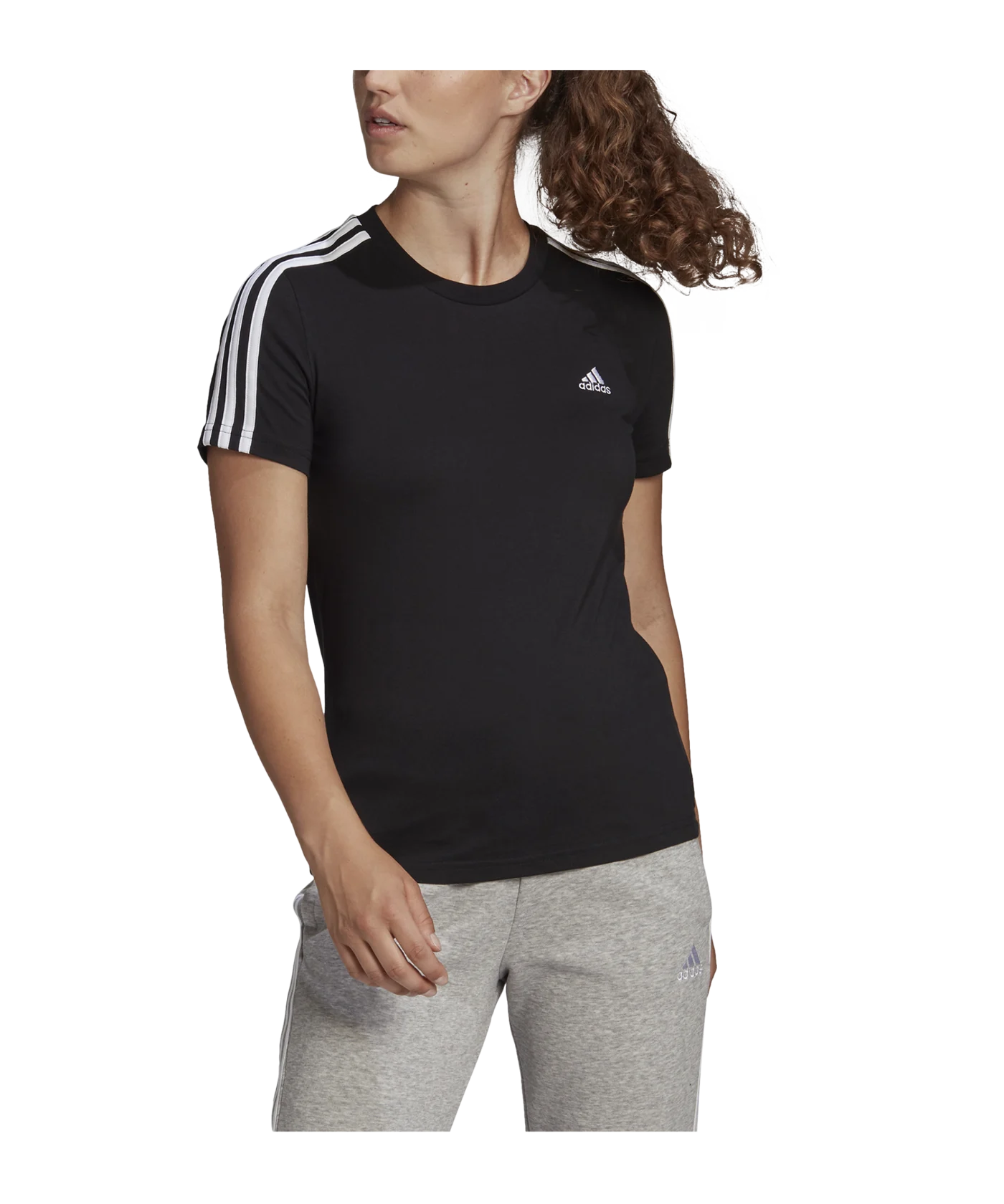 adidas 35 T T-Shirt Damen Schwarz Weiss