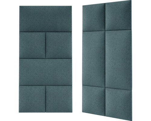 Salva wandkussen, groenblauw, geweven look, 30 x 60 cm