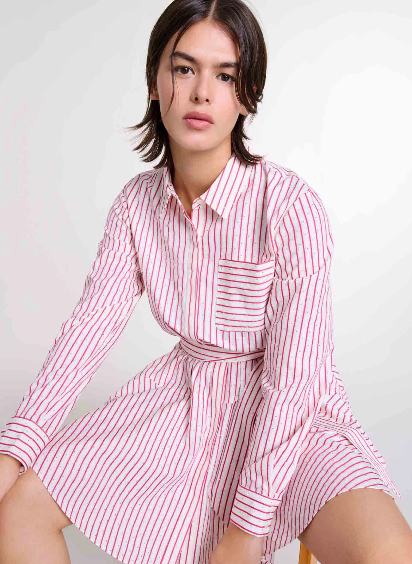 Robe courte imprimée rayures | Rayé